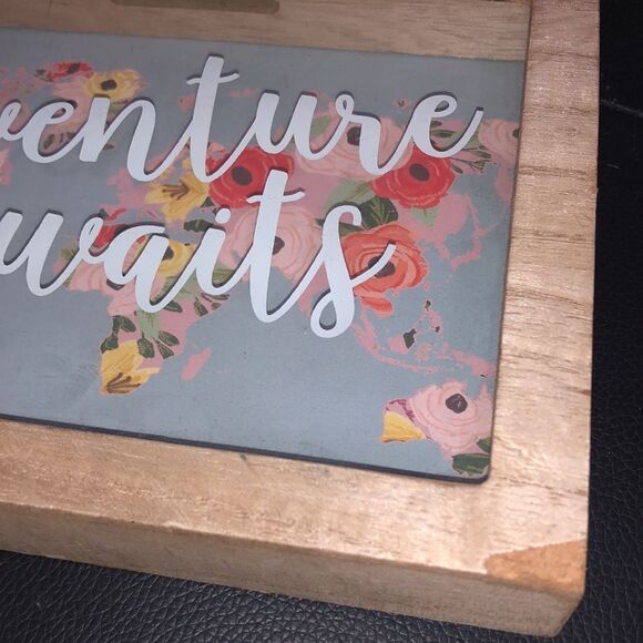 Eccolo Adventure awaits piggy bank savings money jar clear wooden picture frame - Picture 8 of 10